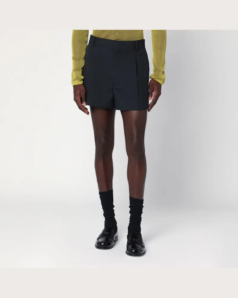 Gucci Shorts dunkelgrau in Wolltwill Grau