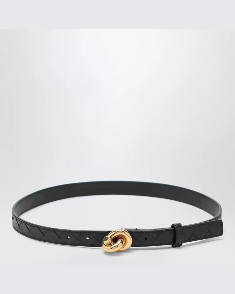 Bottega Veneta Schwarzer Knot-Gürtel in Intrecciato Schwarz