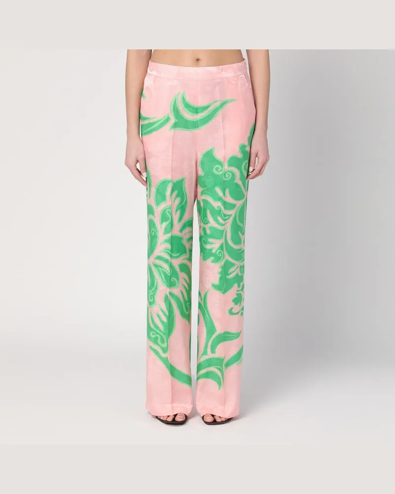 Etro Weite Hose aus Seidengemisch mit Aufdruck Violett