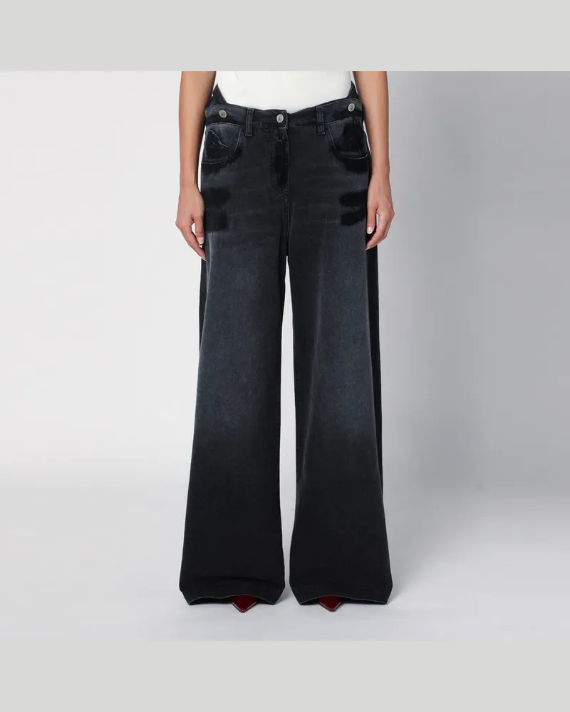 ATTICO Schwarze weite ausgewaschene Jeans aus Denim Black