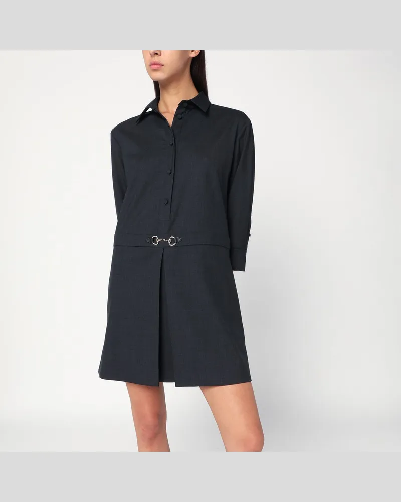 Gucci Graues Hemdkleid aus Wolle Grau