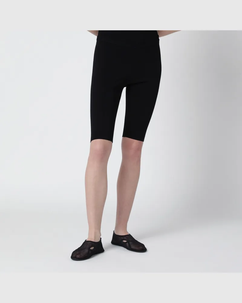 Entire Studios Kurze schwarze Leggings aus Viskosejersey 