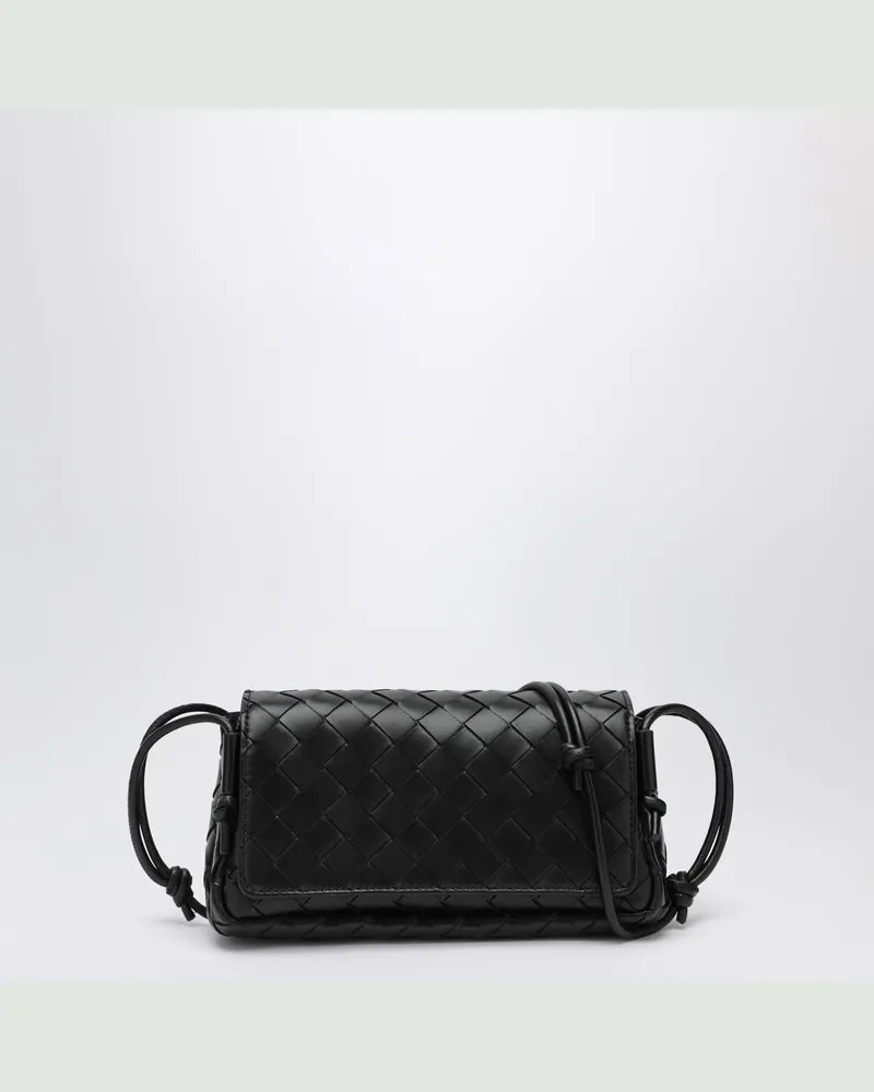 Bottega Veneta Schwarze Notturno-Tasche aus Geflecht Black
