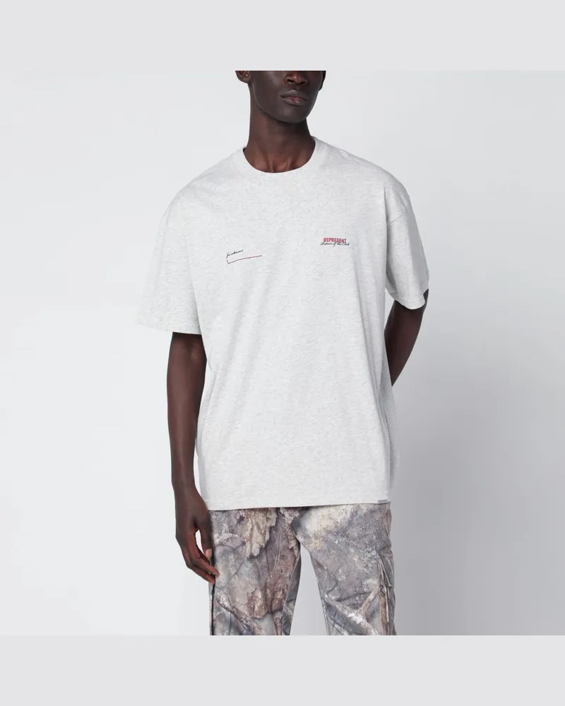 REPRESENT Cream Marl T-Shirt mit Logo Weiß
