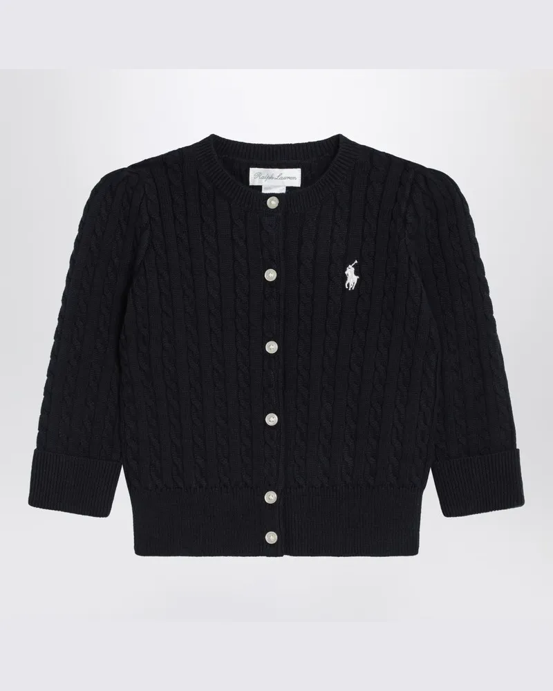 Ralph Lauren Blau marine Zopfstrickjacke aus Baumwolle Blau