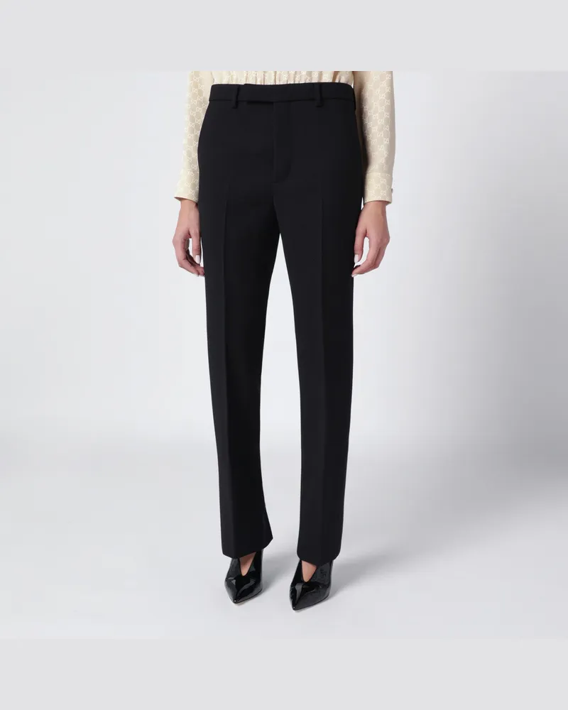 Gucci Schwarze Skinny-Wollhose Black