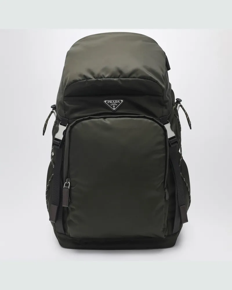Prada Speedrock Rucksack aus Re-Nylon und Leder mit Camouflage-Muster Green
