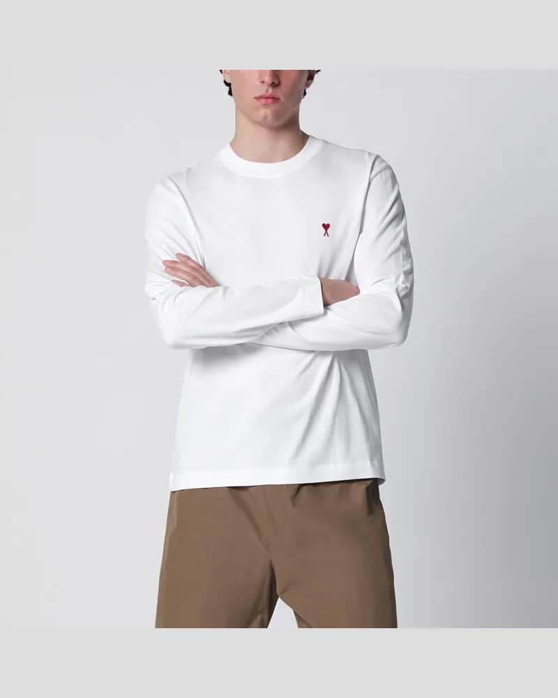 AMI Paris Weißer Ami De Coeur Pullover White