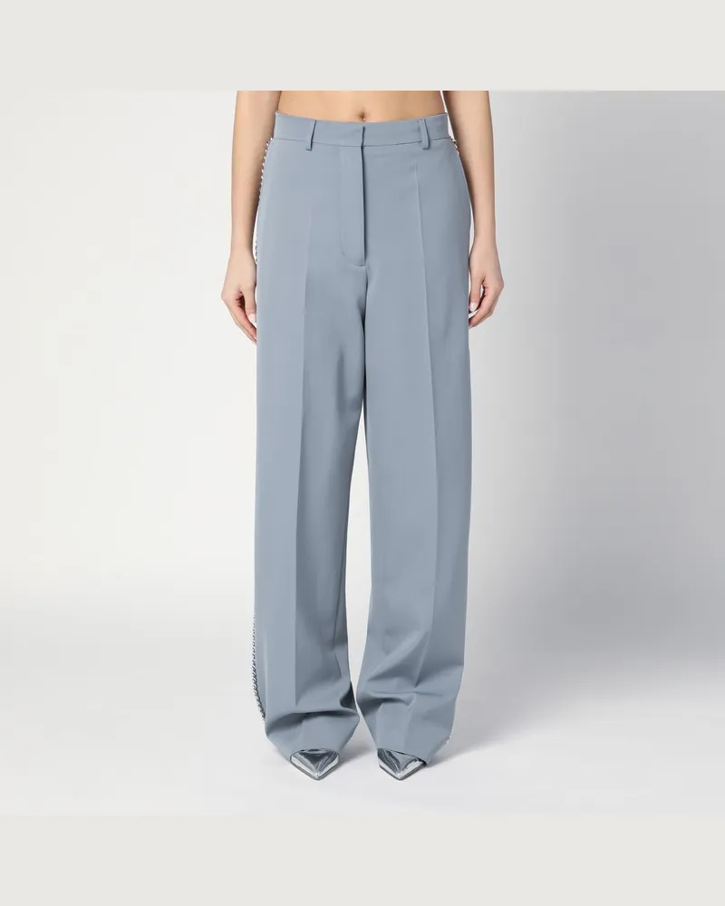 Stella McCartney Weite hellgraue Hose Falabella mit Kette Grau