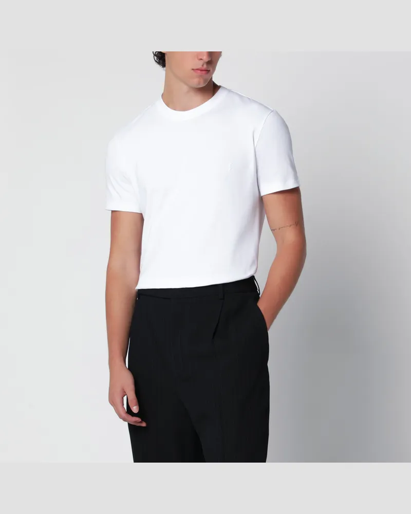 Saint Laurent Weißes Cassandre T-Shirt aus Baumwolle White