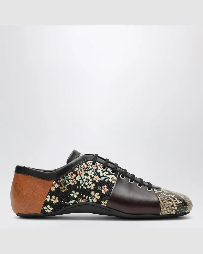 Dries van Noten Ballerina-Sneakers aus Patchwork-Leder Green