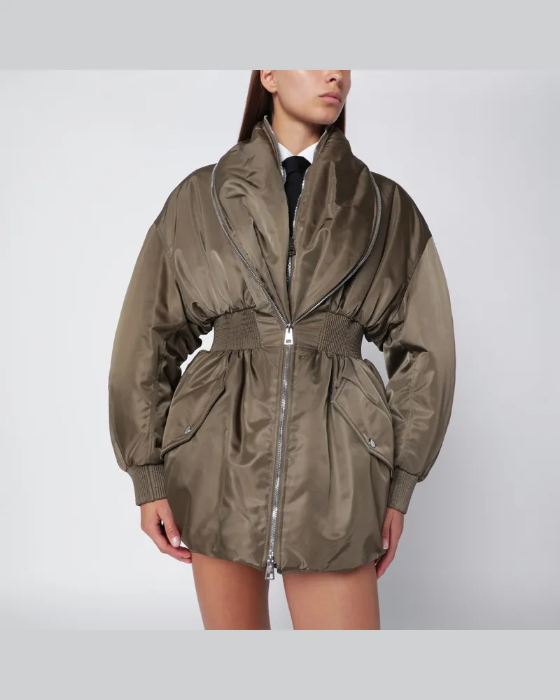 Givenchy Khakifarbene Bomberjacke mit Schalkragen und Reißverschluss Grün