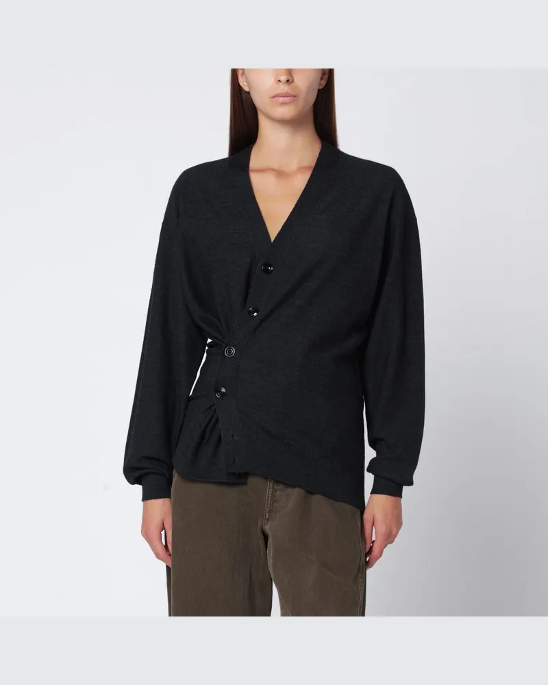 Christophe Lemaire Anthrazitgrauer Cardigan aus Wollmischung Grau
