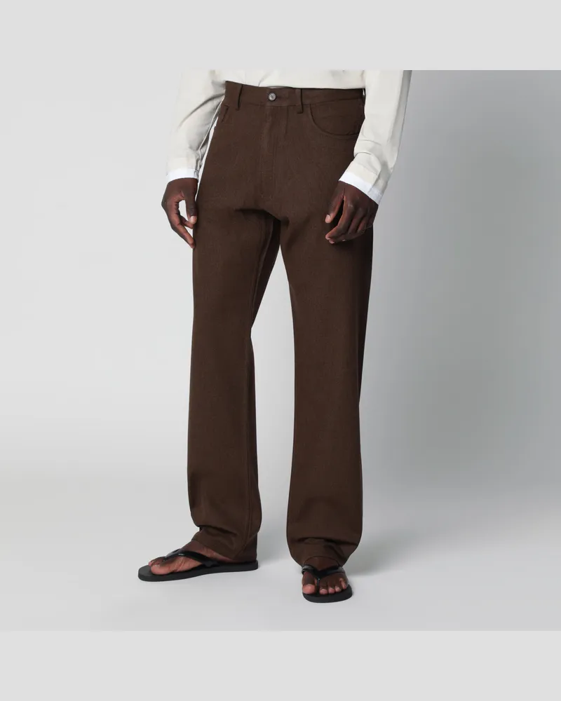 Prada Wollhose in Ebenholzfarbe Brown