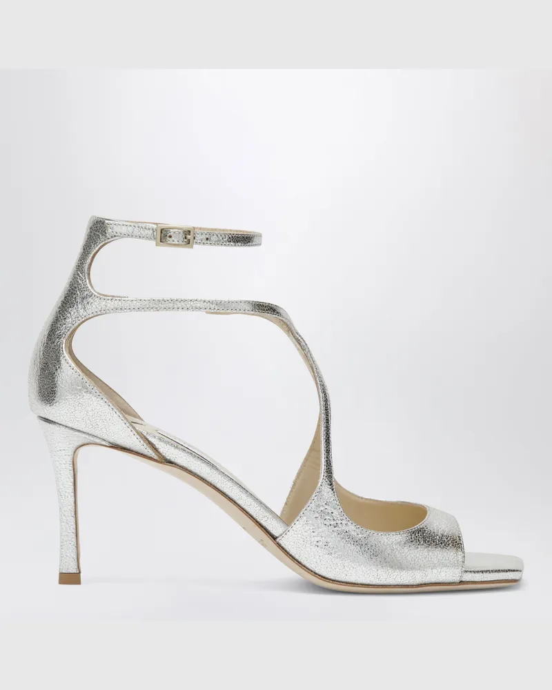 Jimmy Choo Champagnerfarbene Sandale Azia 75 Metal