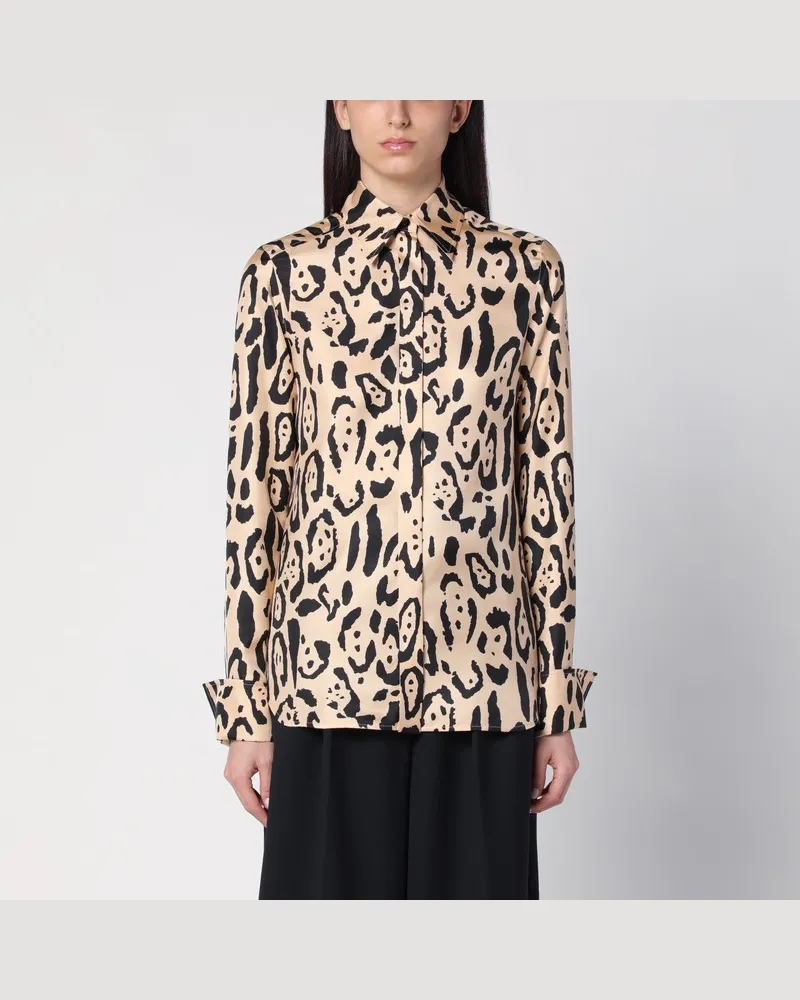 SPORTMAX Bluse mit Animal-Print aus Seide Beige