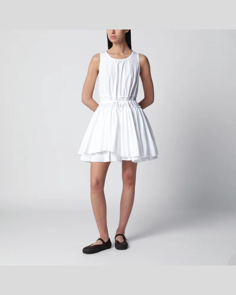 Loewe Kurzes Kleid aus Baumwoll-Popeline in Weiß White