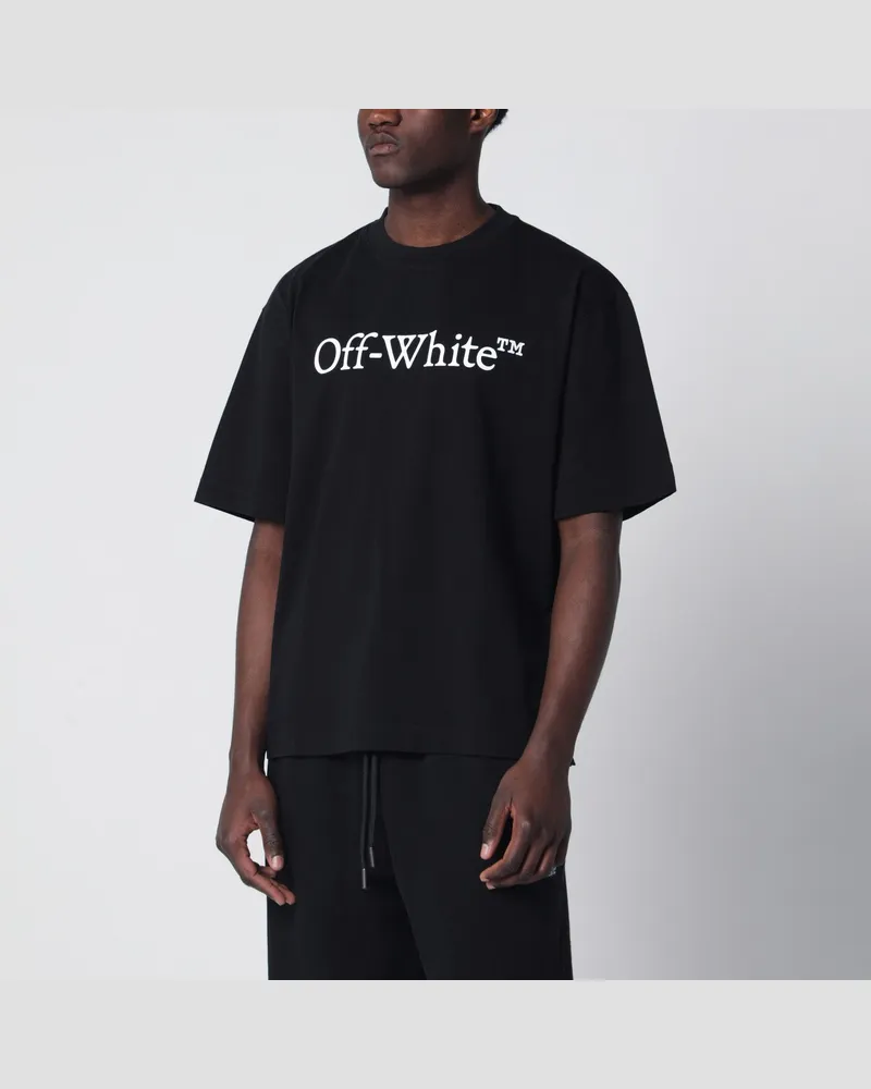 OFF-WHITE Schwarzes T-Shirt mit Logo-Print 