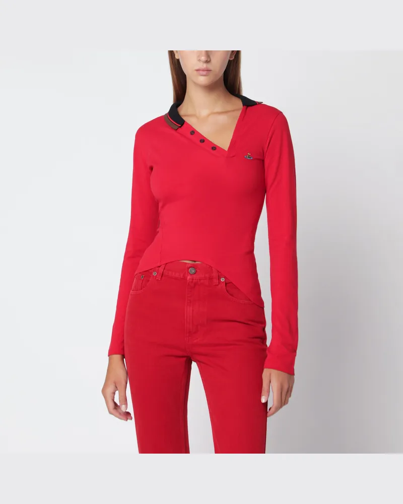 Vivienne Westwood Poloshirt aus Baumwolle in leuchtendem Rot Red