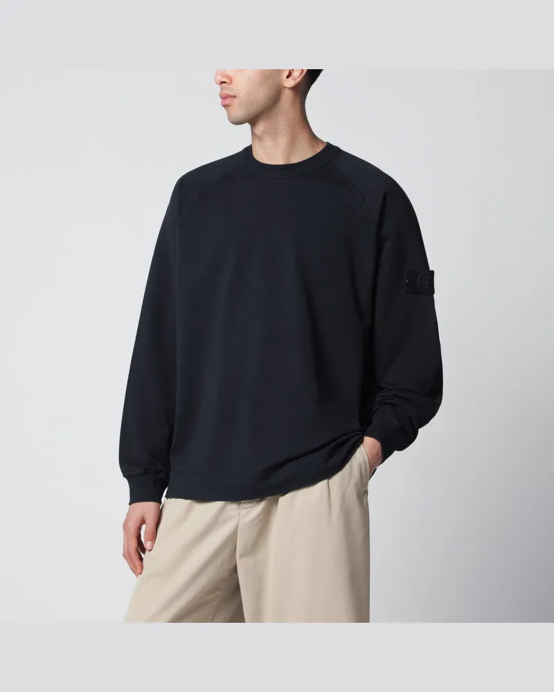Stone Island Marineblaues Sweatshirt aus Baumwoll-Stretch Blue