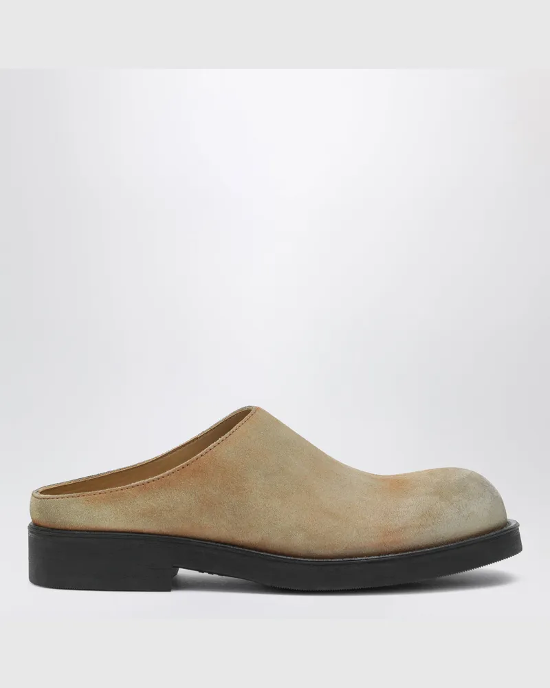 Maison Margiela Biker Mules aus gewaschenem beigem Veloursleder Beige