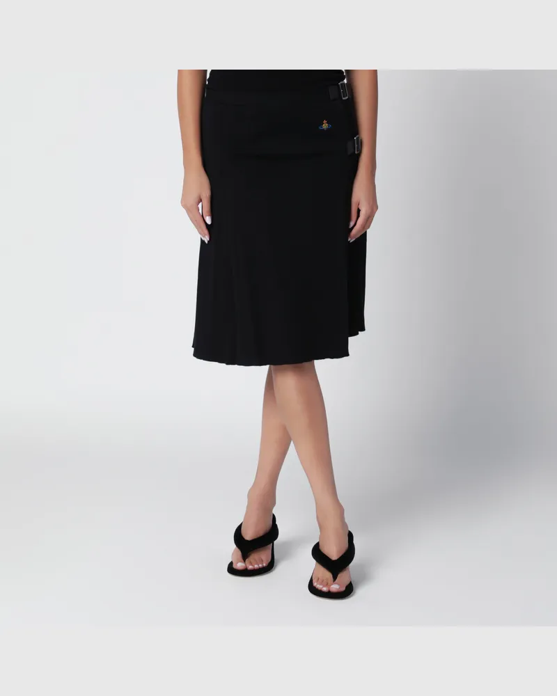 Vivienne Westwood Schwarzer Alex-Kiltrock mit Orb-Logo Black