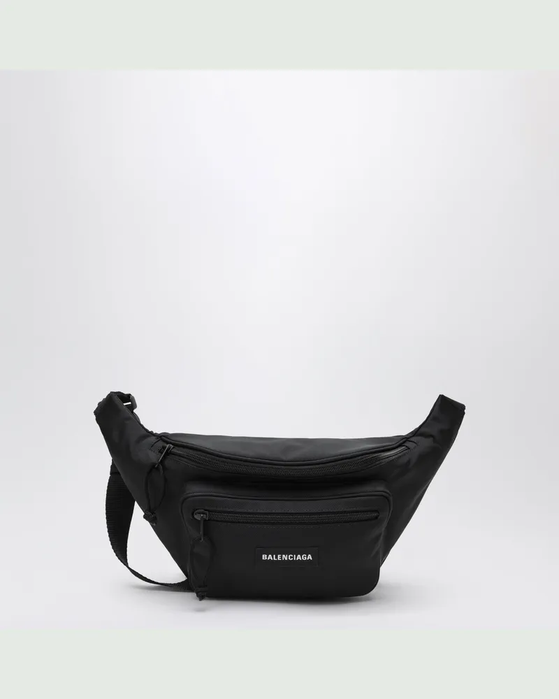 Balenciaga Explorer Gürteltasche aus schwarzem Nylon mit Logo Black
