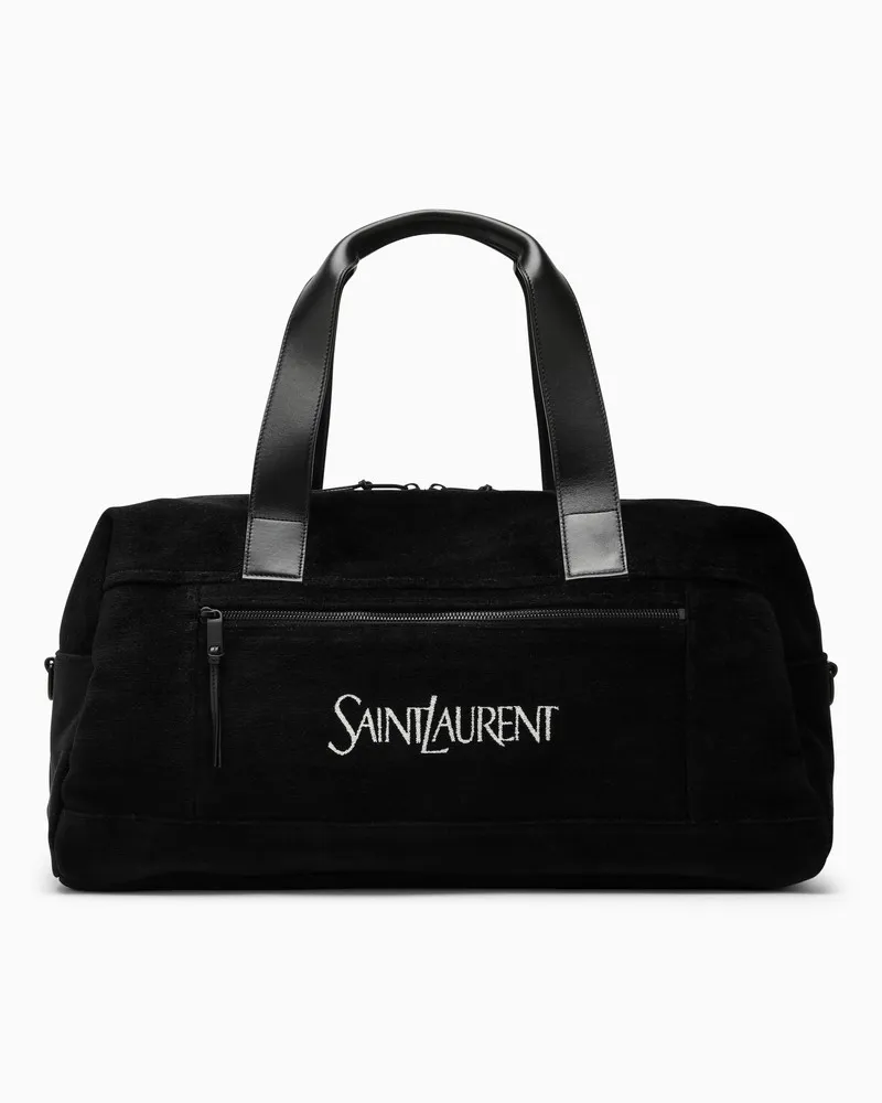 Saint Laurent Schwarze Reisetasche mit Logo Schwarz