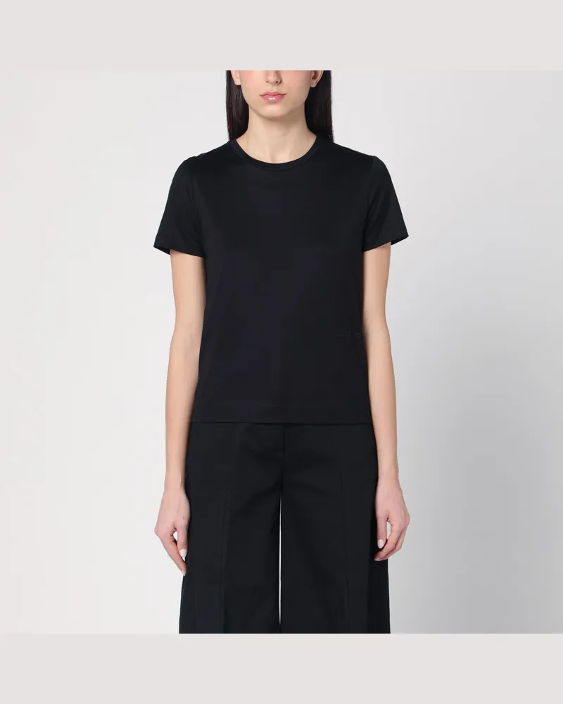 Max Mara Schwarzes Baumwoll-T-Shirt 