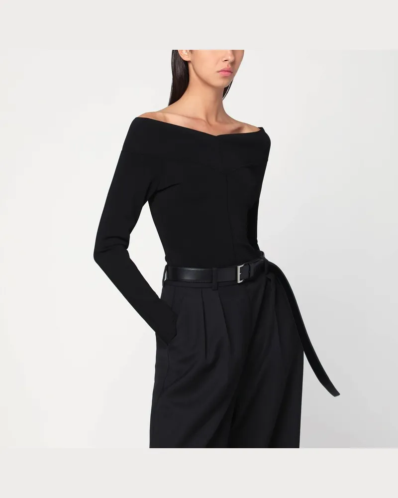 Stella McCartney Schwarzes Top aus Viskosemischung Schwarz