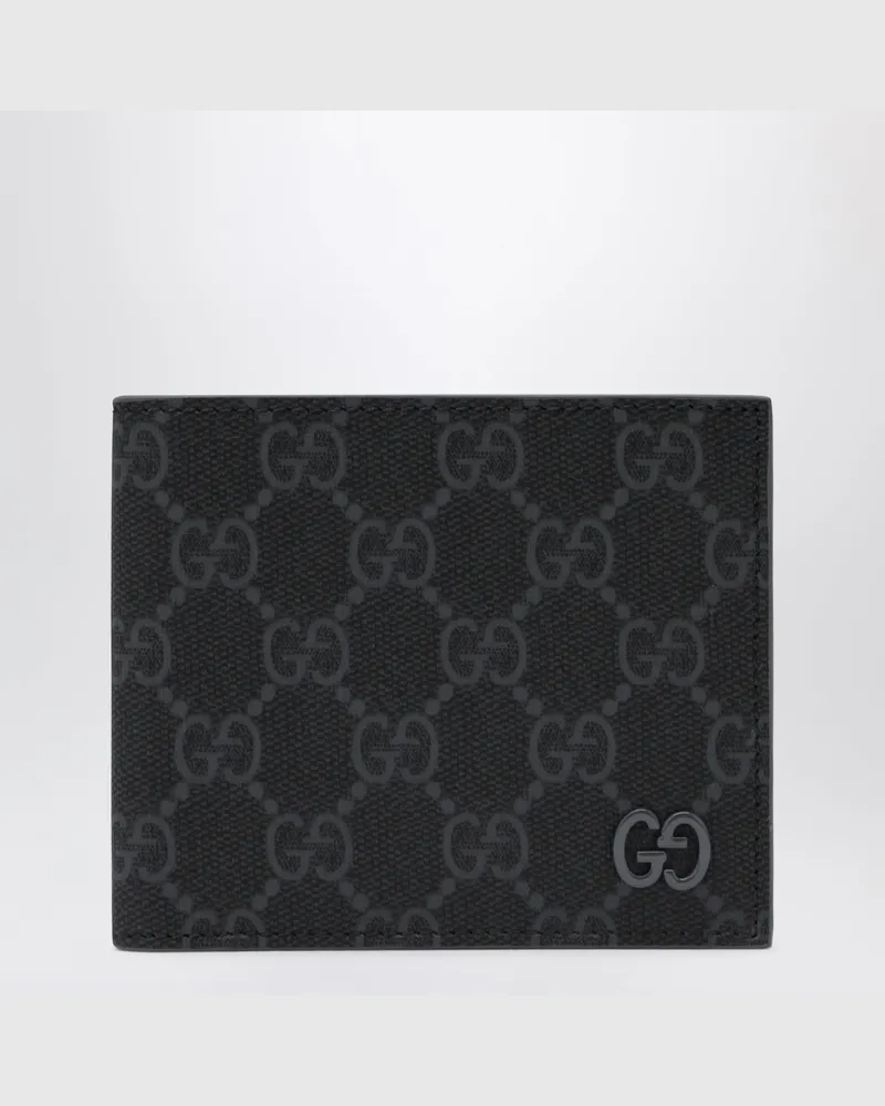 Gucci GG Supreme Stoff Portemonnaie schwarz/grau Black