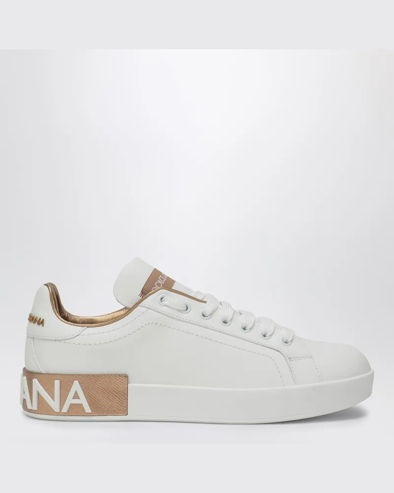 Dolce & Gabbana Sneakers Portofino weiß/gold Metallisch