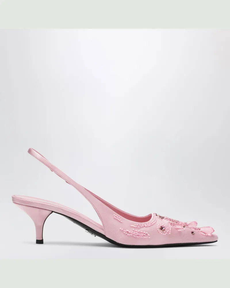 Prada Rosa Slingback-Pumps aus Seide und Viskose Pink