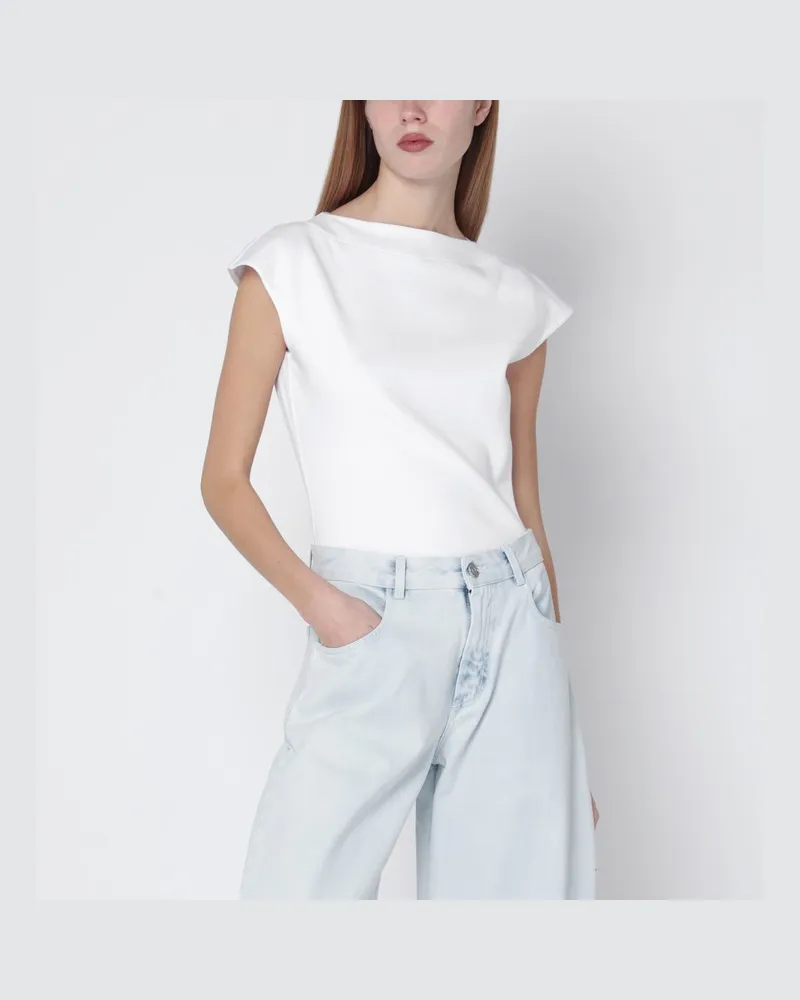 Alaïa Weißes Baumwoll-T-Shirt Weiß