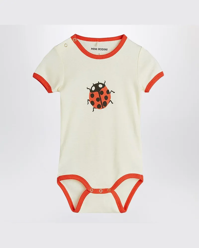 Mini Rodini Elfenbein/roter Body mit Marienkäfer Weiß
