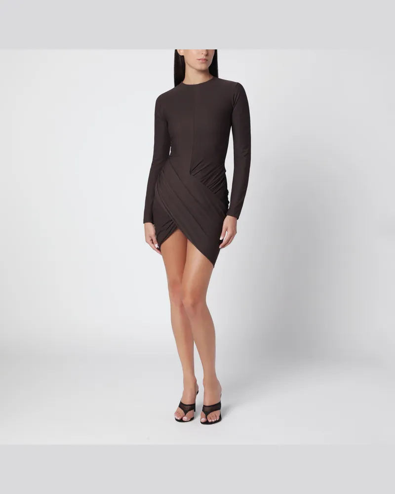 Jacquemus Braunes drapiertes Minikleid Brown