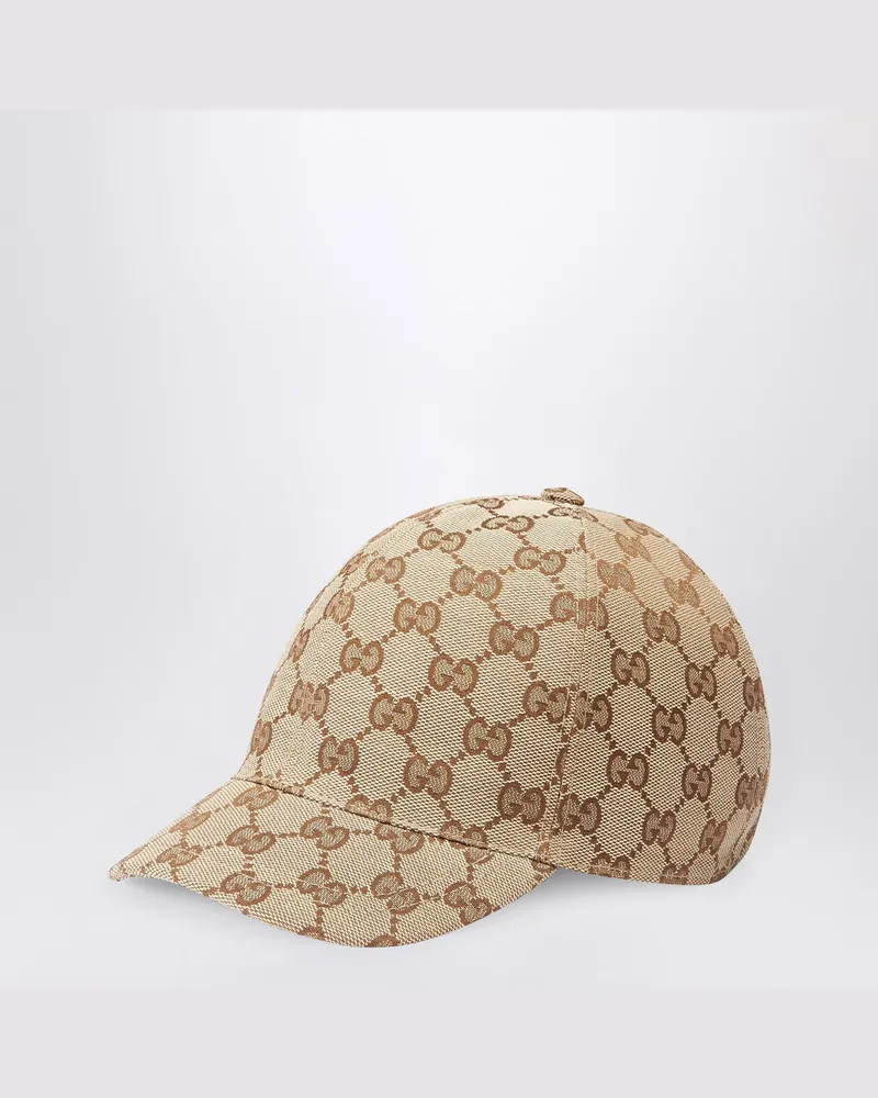 Gucci Baseballcap aus Original-GG-Gewebe in Beige und Ebenholz Beige