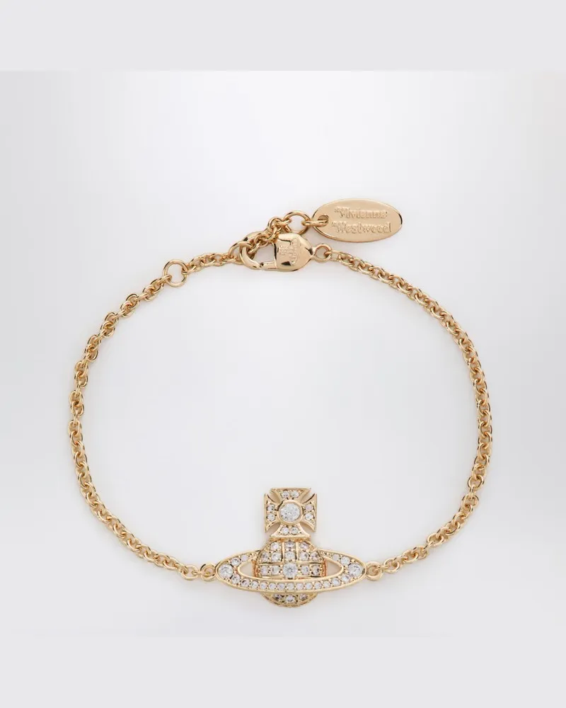 Vivienne Westwood Vergoldetes Orb-Logo-Armband mit Kristallen Metallisch