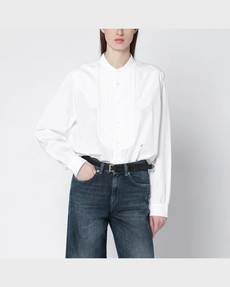 Prada Weißes Hemd aus Baumwollcanvas White