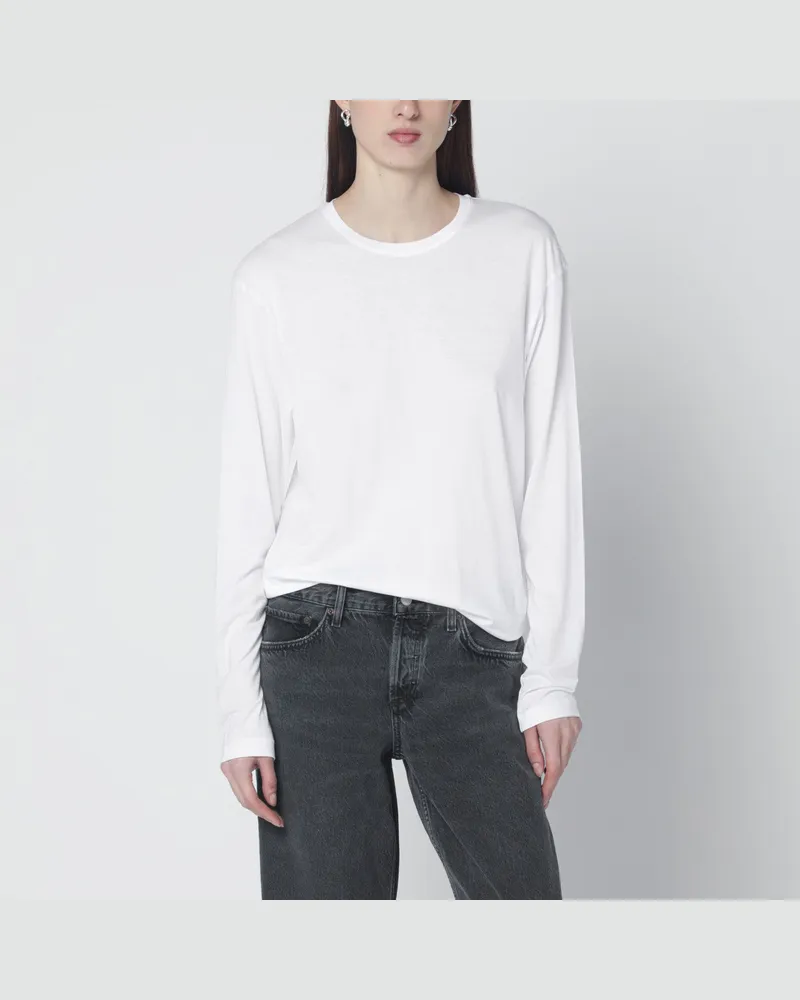 Totême Weißes T-Shirt aus Bio-Baumwollmischung 