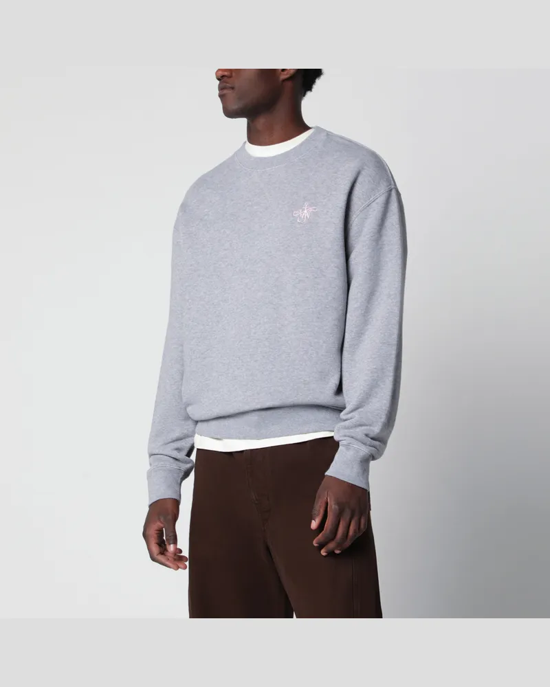 J.W.Anderson Graues Baumwoll-Sweatshirt mit gesticktem Logo Grey