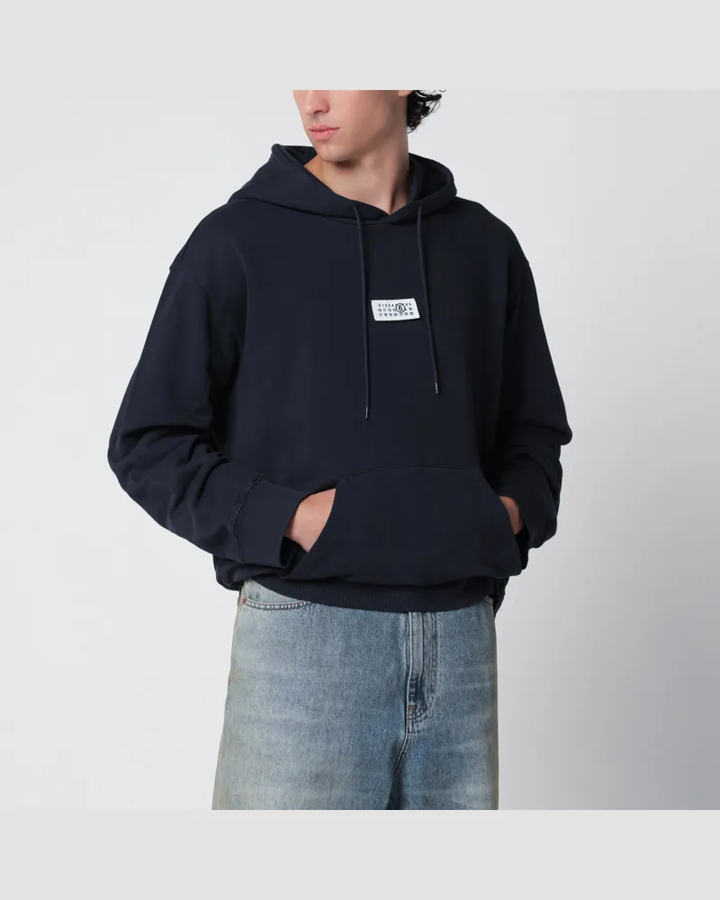 Maison Margiela Kapuzenpullover aus Baumwolle in Marineblau Blue