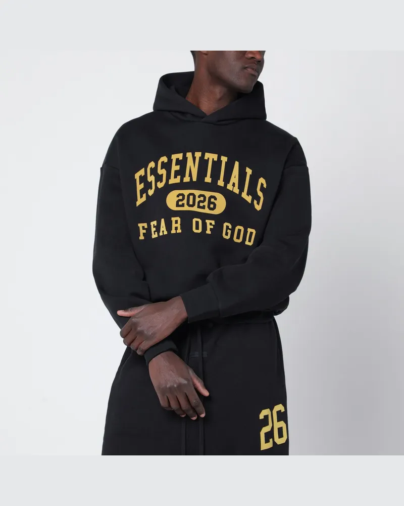 Fear of God Schwarzes ausgewaschenes Sweatshirt mit Logoprint Black