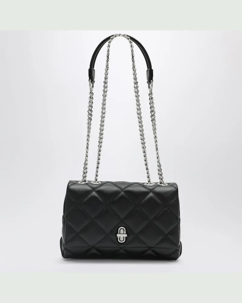 Marc Jacobs The Slim gesteppte Schultertasche mit schwarzer Kette Black