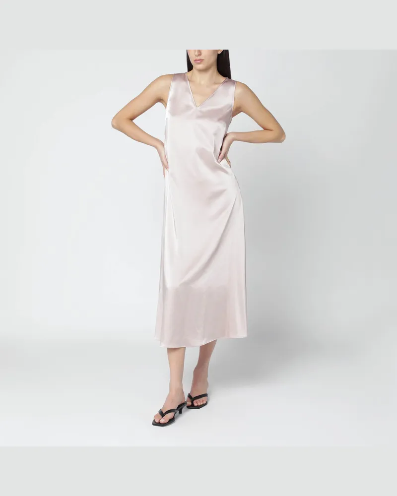 Max Mara Puderrosa fließendes Satinkleid 