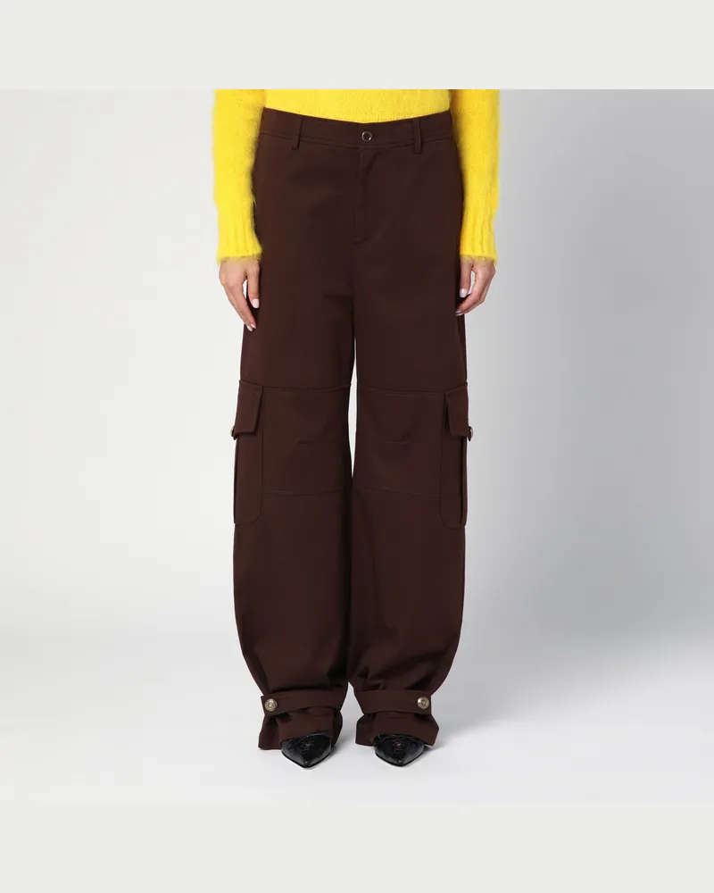 Moschino Braune weite Cargohose Brown