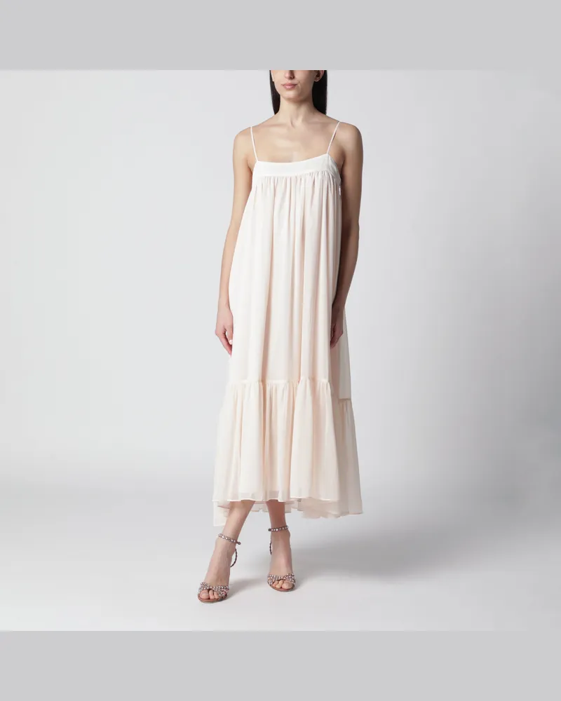 ROTATE Birger Christensen Hellrosa ausgestelltes Kleid aus Chiffon Pink