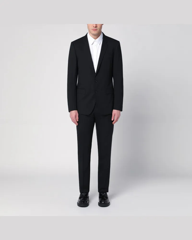 Dolce & Gabbana Schwarzer einreihiger Anzug aus Schurwolle Black