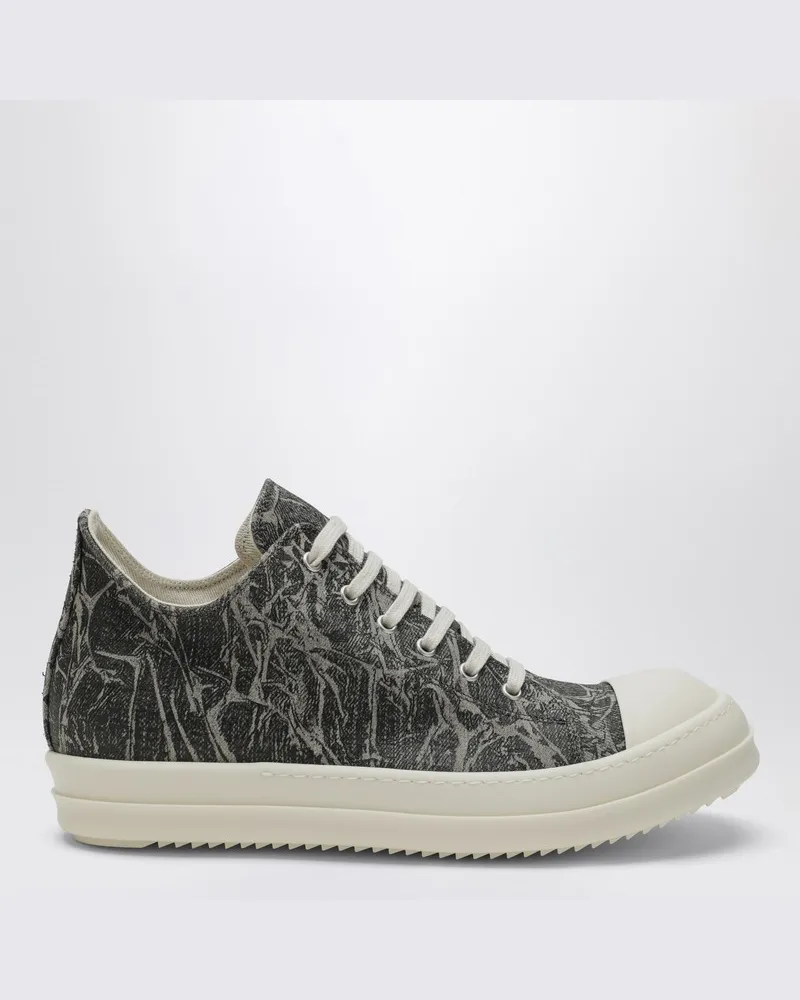 DRKSHDW by Rick Owens Schwarz/Creme Low-Sneaker aus Denim-Effekt-Stoff Schwarz