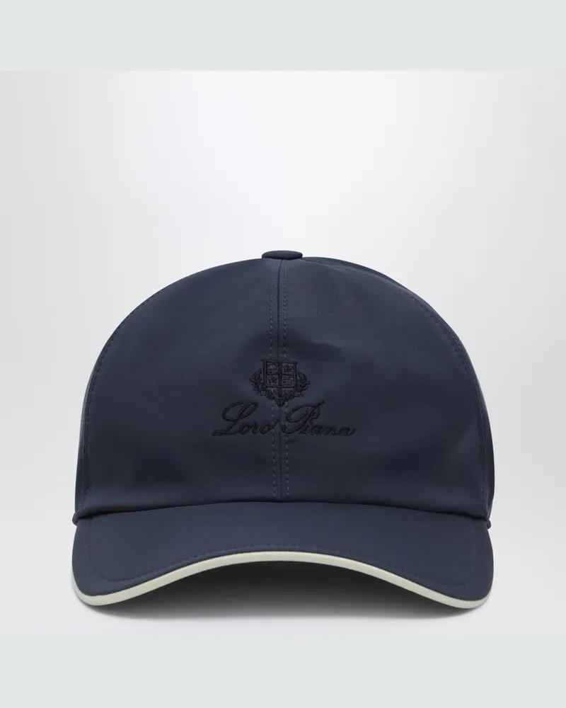 Loro Piana Marineblaue/elfenbeinfarbene Baseballmütze Blue